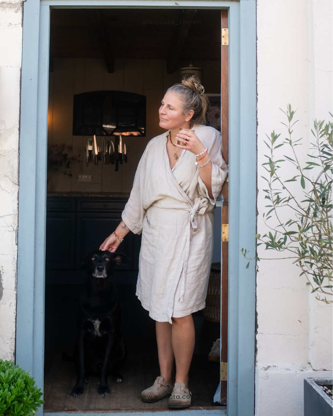 Linnen kimono / ochtendjas