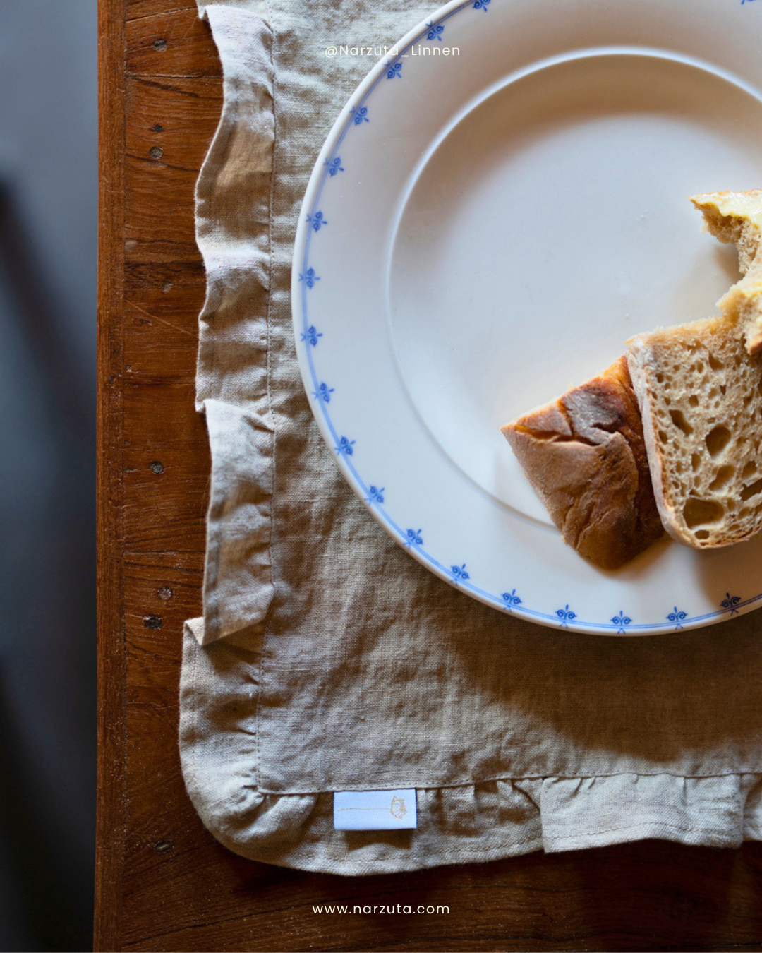 Linnen placemat met roesjes